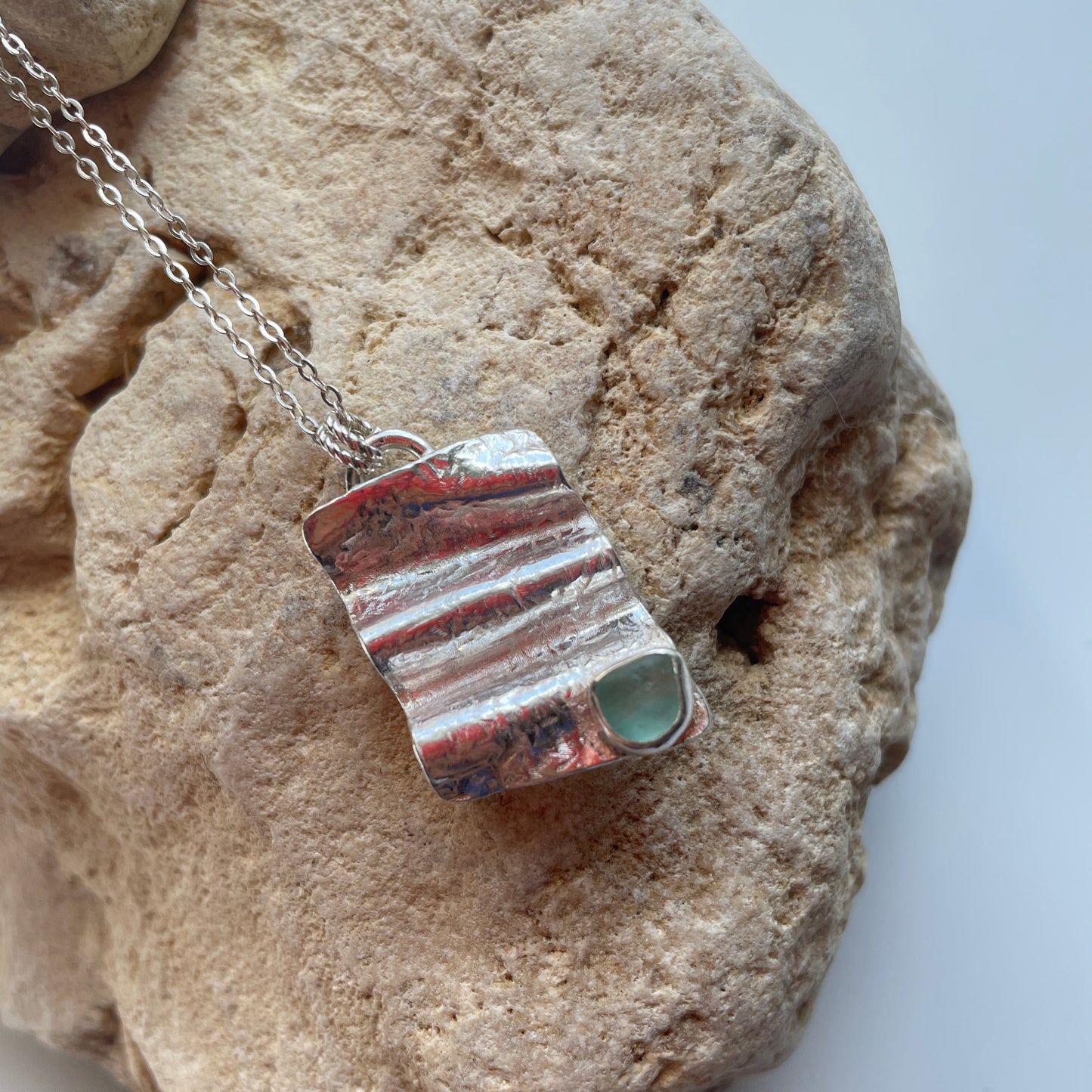 Hand Folded Sea Glass Necklace