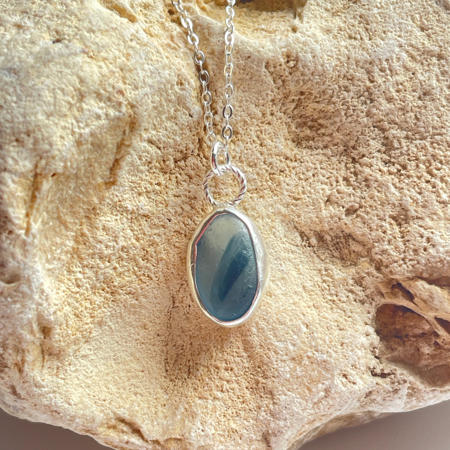 Rare Sea Glass Pendant Necklace