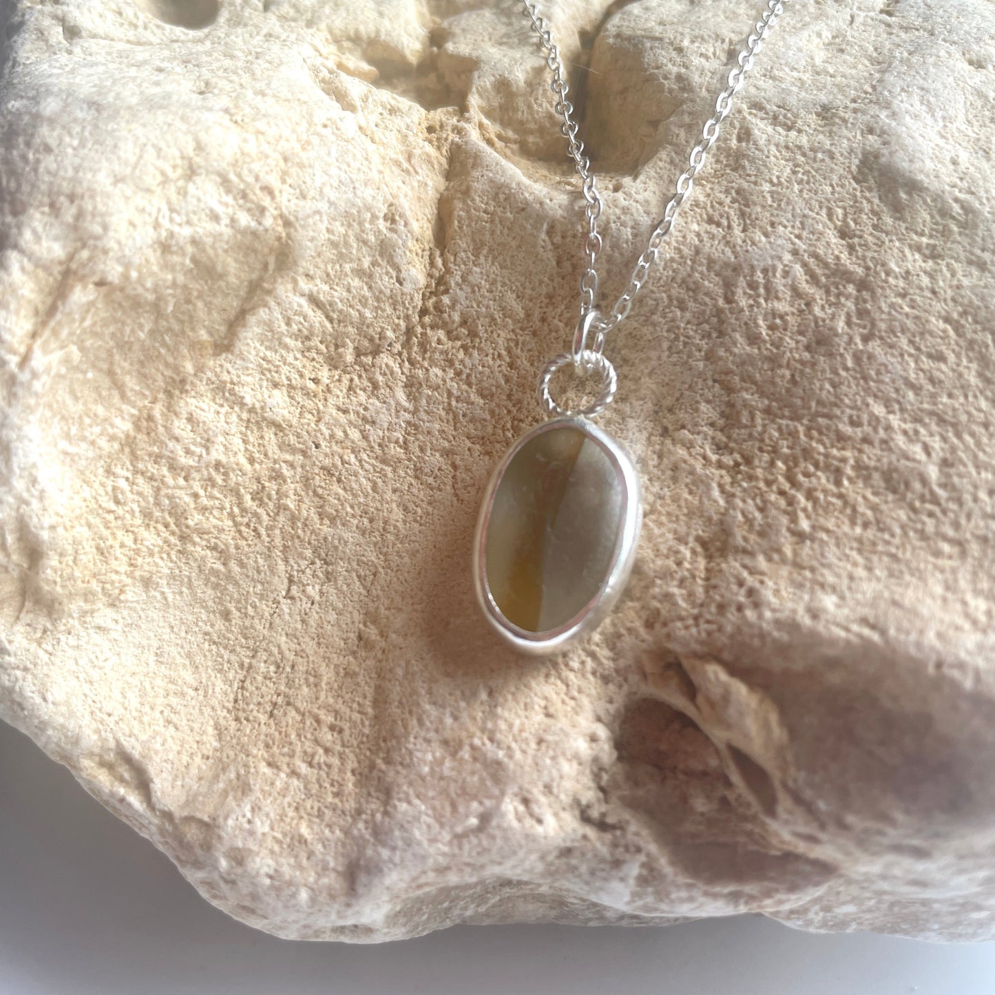 Rare Sea Glass Pendant Necklace