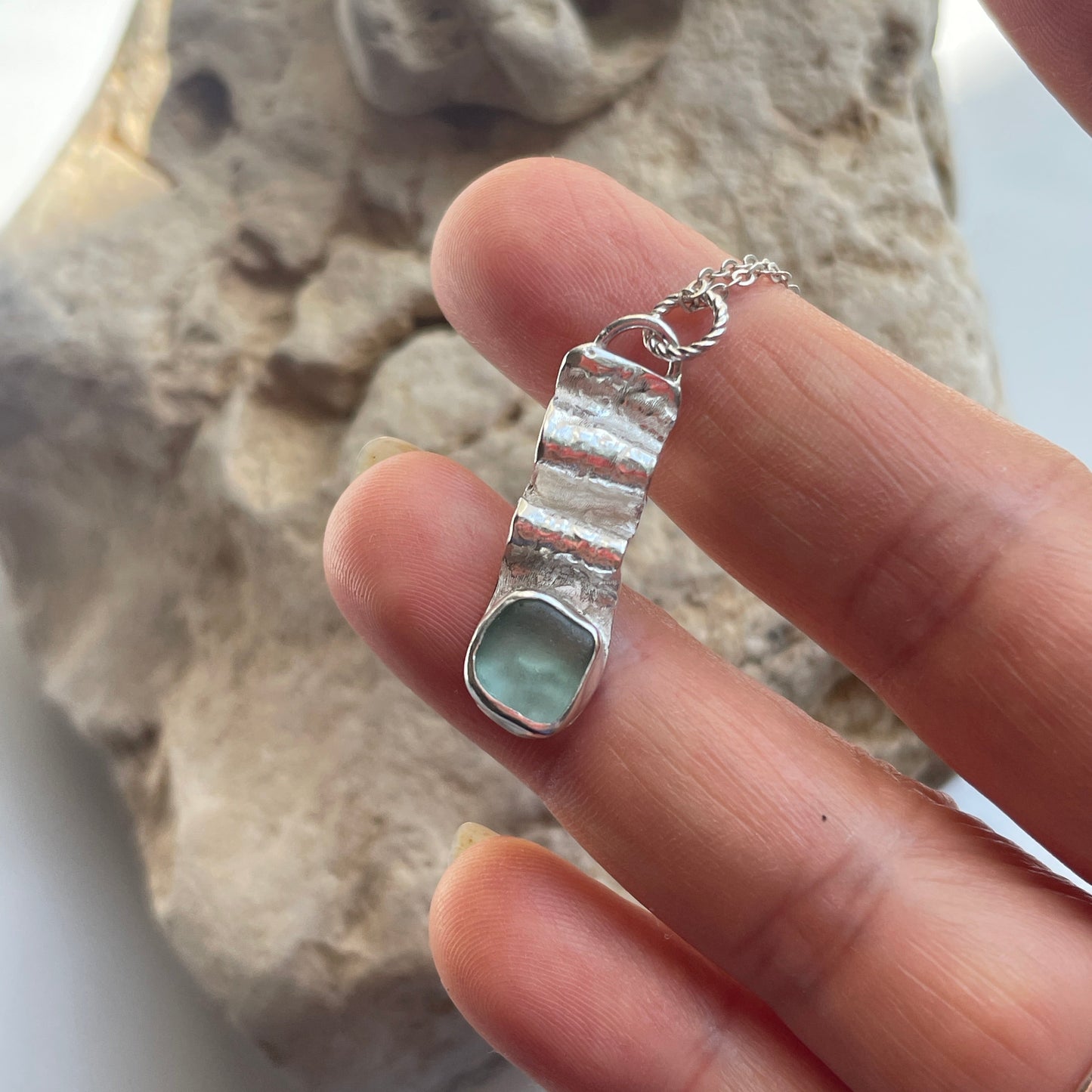 Hand Folded Sea Glass Necklace