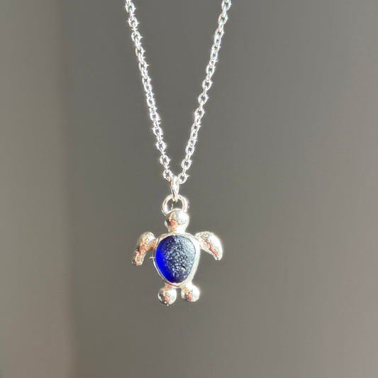 Sea Glass Turtle Pendant Necklace