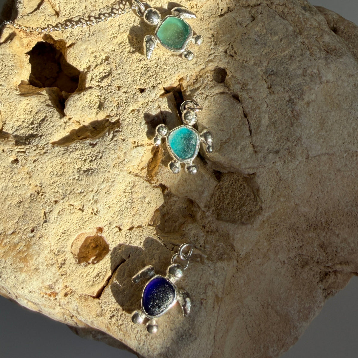 Sea Glass Turtle Pendant Necklace