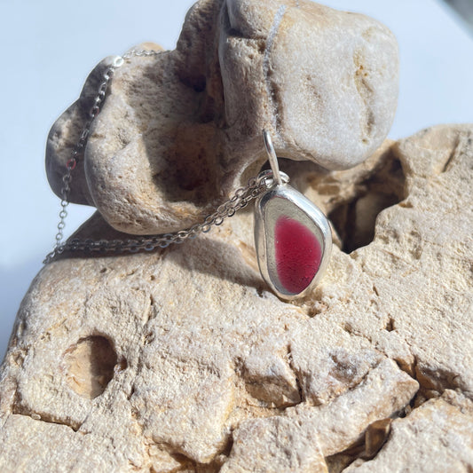Rare Sea Glass Pendant Necklace