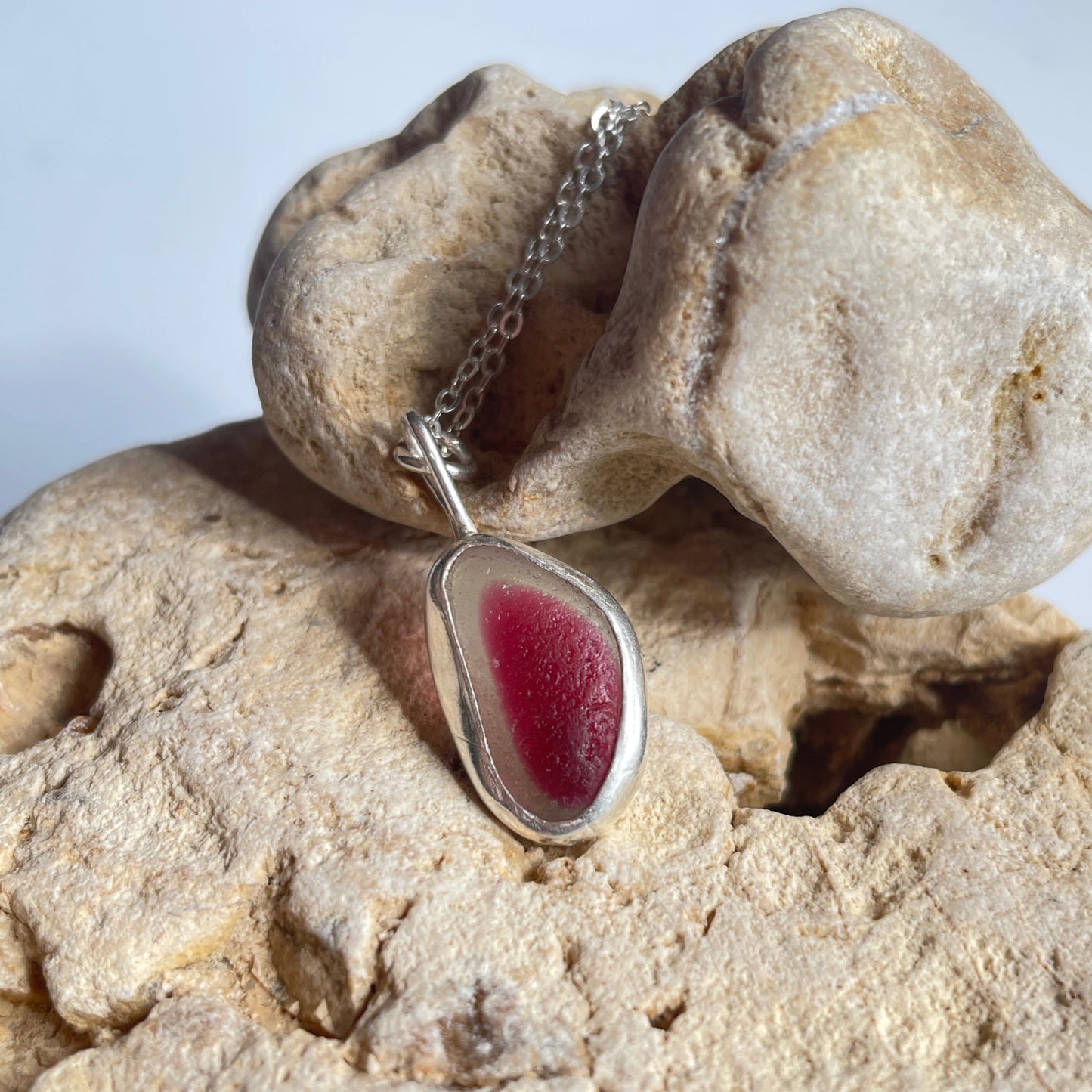 Rare Sea Glass Pendant Necklace