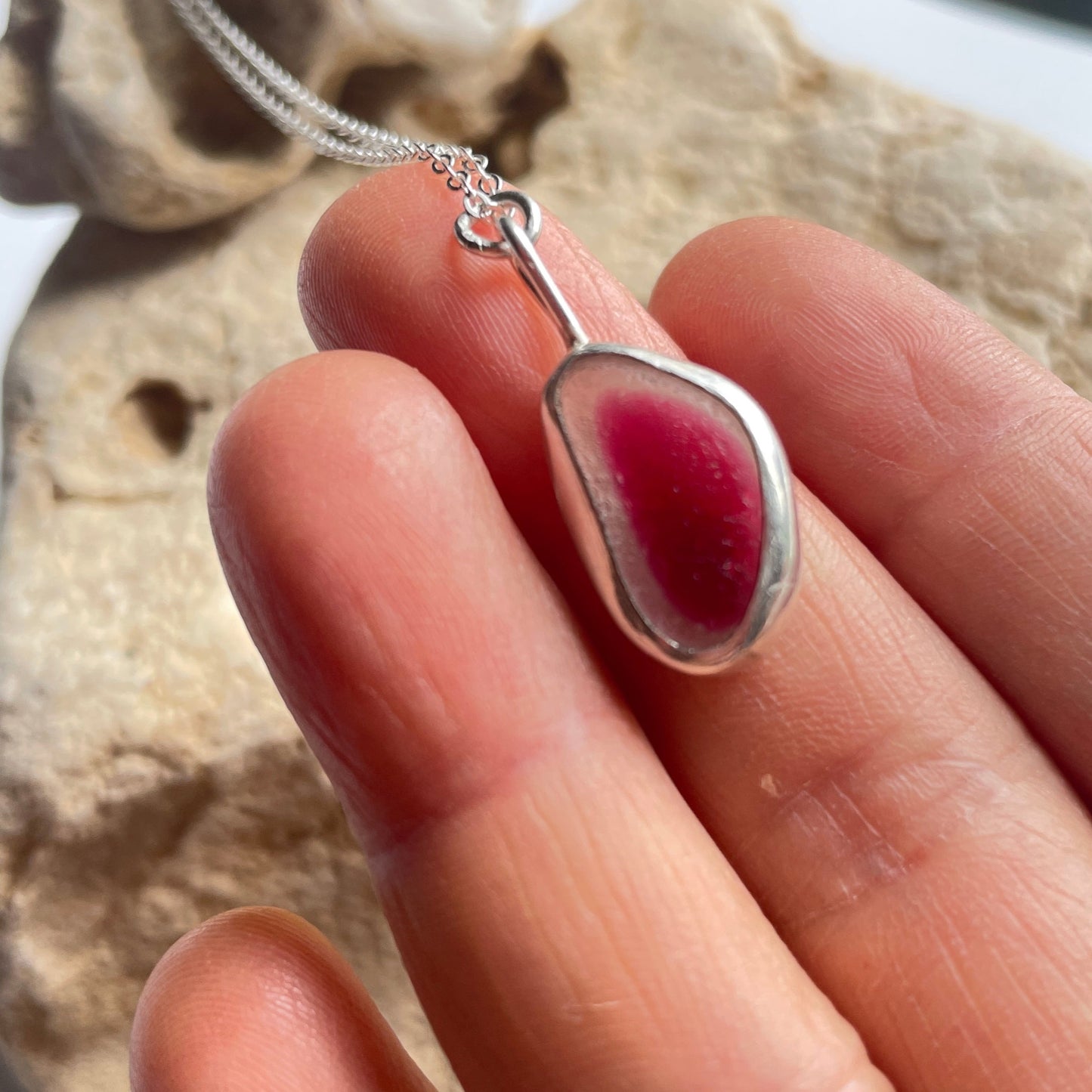 Rare Sea Glass Pendant Necklace