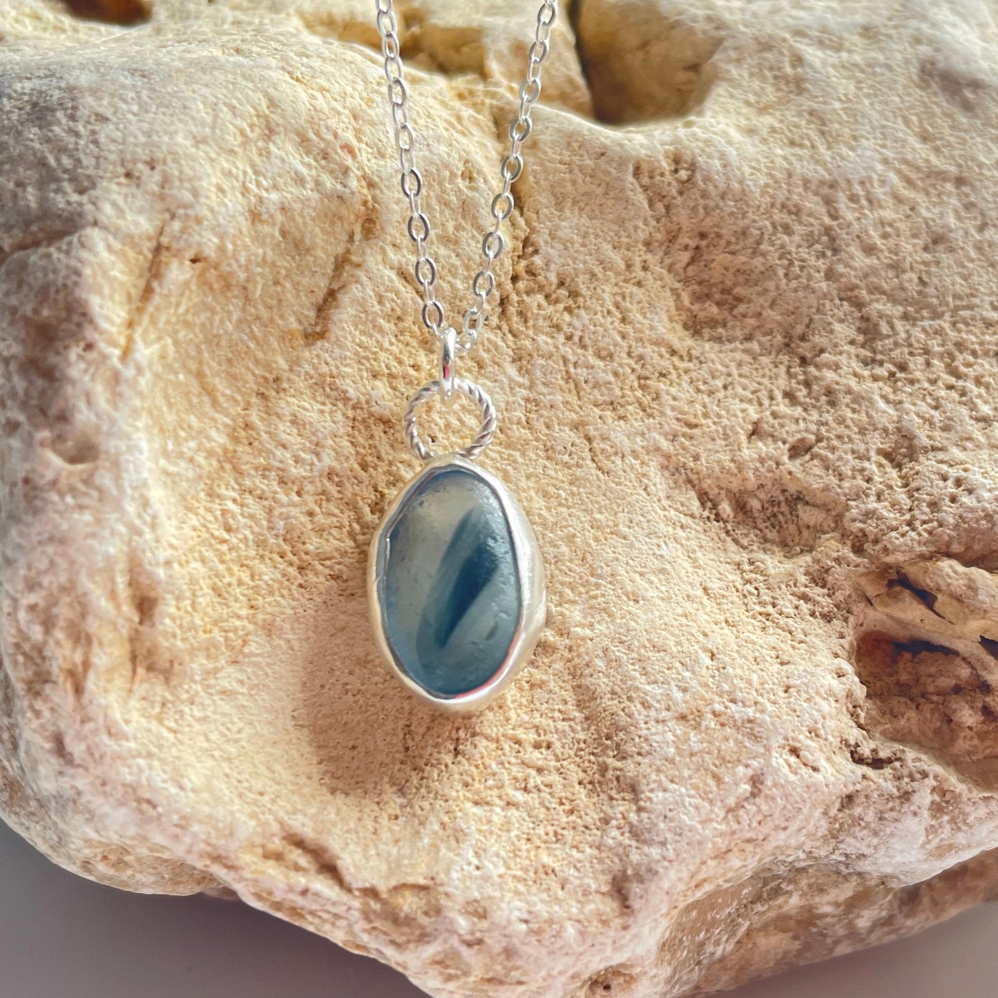 Rare Sea Glass Pendant Necklace