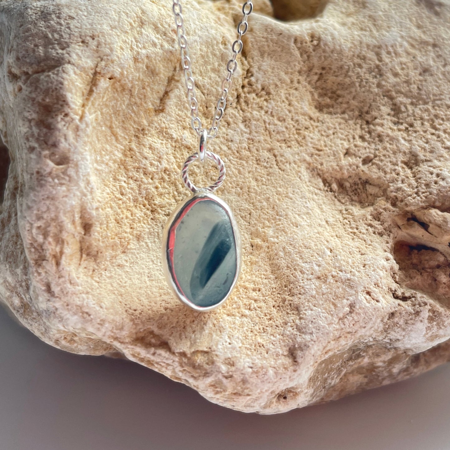 Rare Sea Glass Pendant Necklace