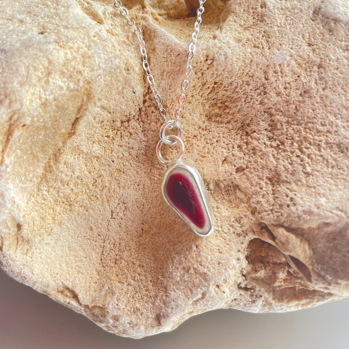 Rare Sea Glass Pendant Necklace