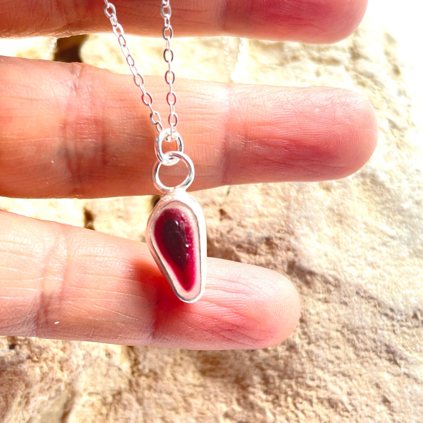 Rare Sea Glass Pendant Necklace