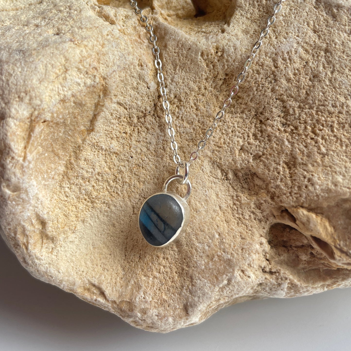 Rare Sea Glass Pendant Necklace