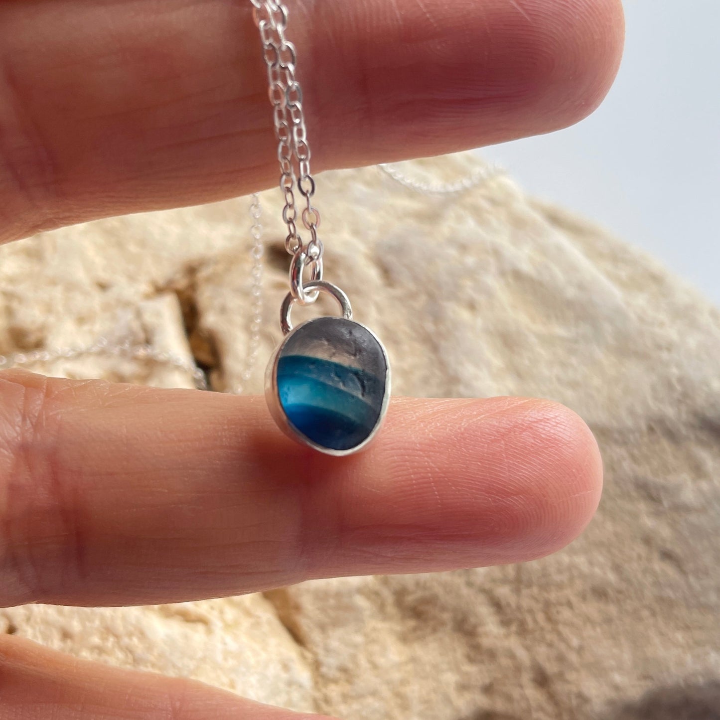 Rare Sea Glass Pendant Necklace