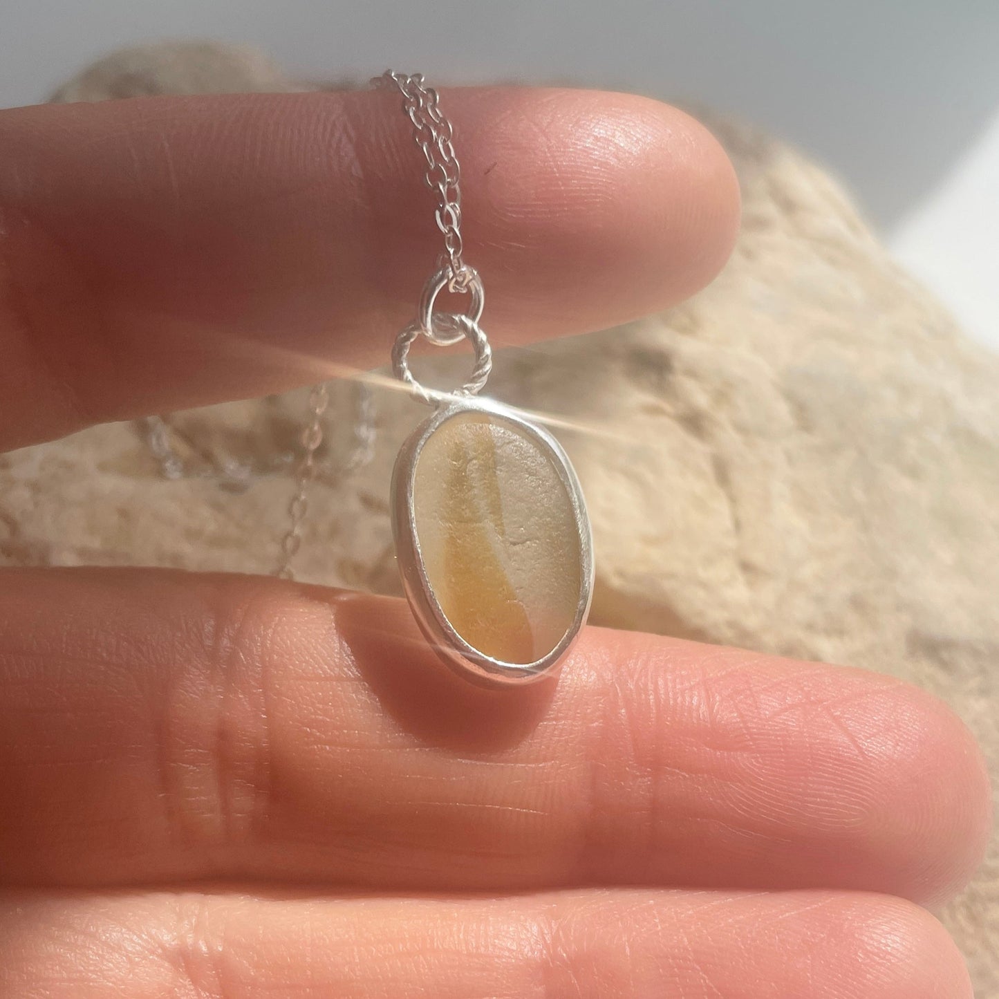 Rare Sea Glass Pendant Necklace