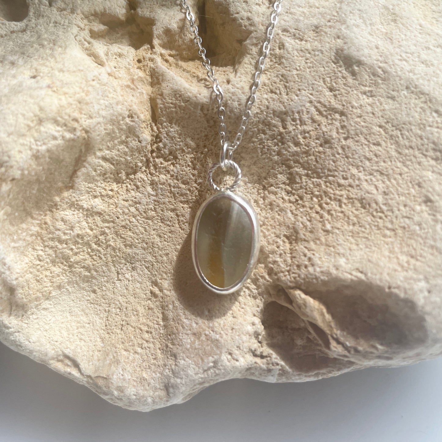 Rare Sea Glass Pendant Necklace
