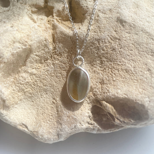 Rare Sea Glass Pendant Necklace