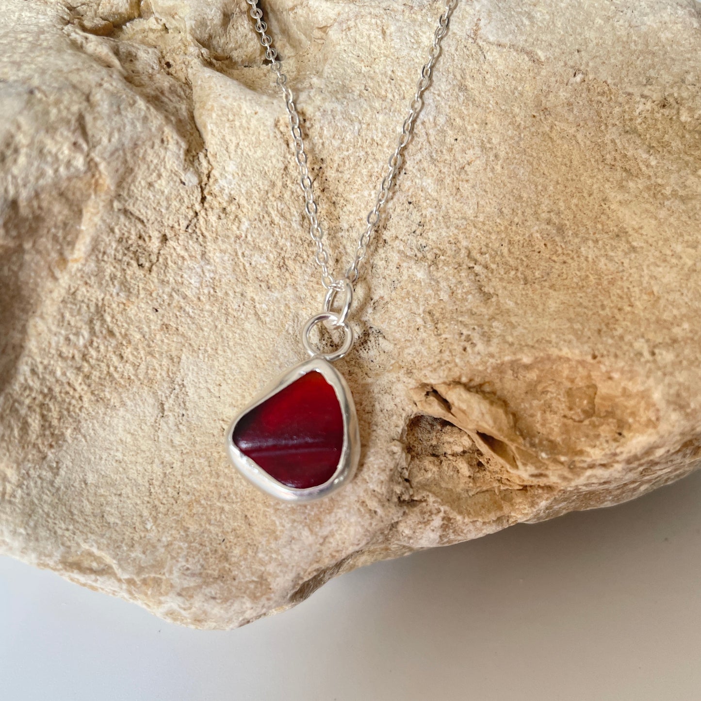 Rare Sea Glass Pendant Necklace