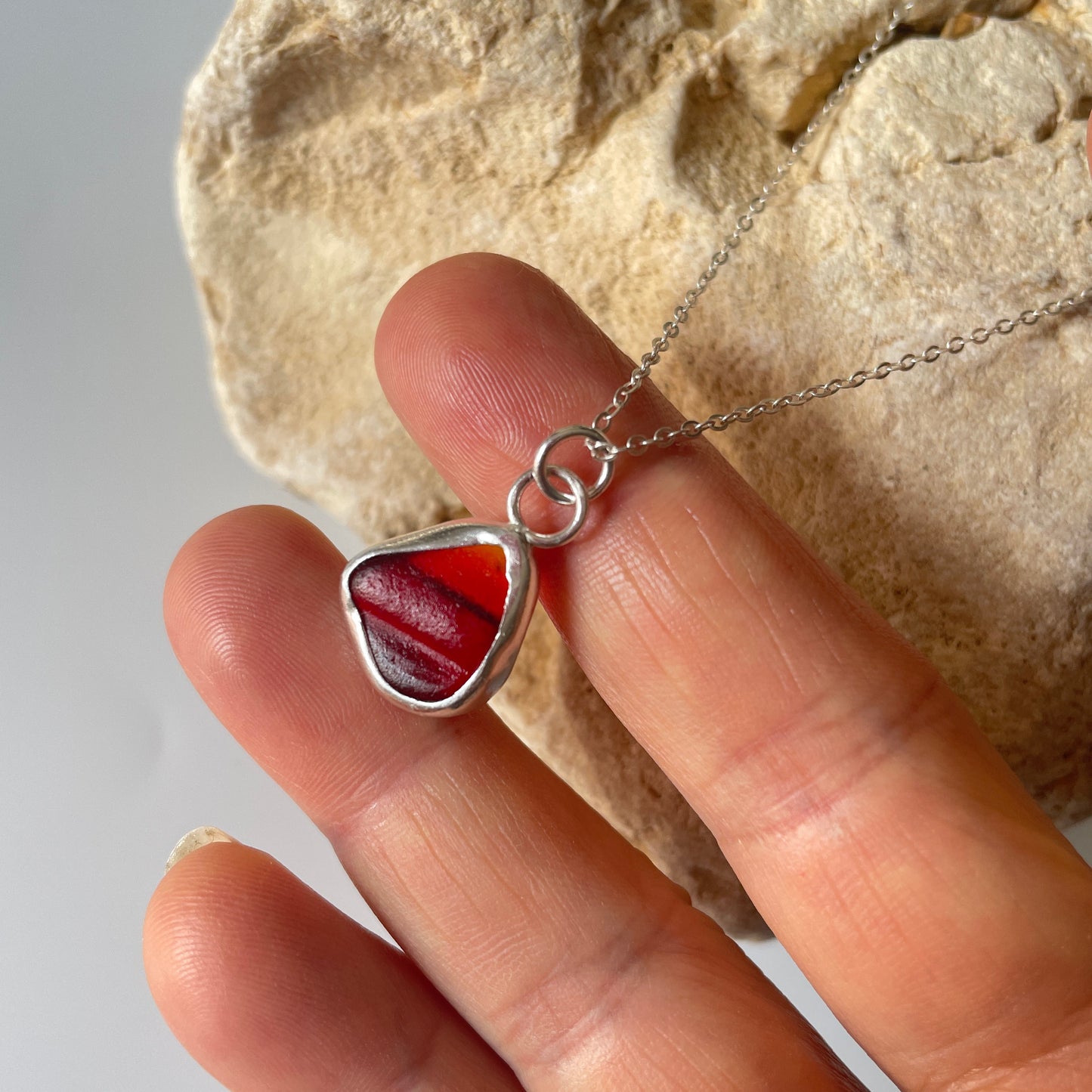 Rare Sea Glass Pendant Necklace